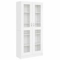 vidaXL Moderne Vitrinenschrank aus Holzwerkstoff, Weiß, 82,5x30,5x185 cm