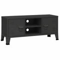 Industrieller TV-Schrank aus Metall, 105x35x42 cm, Schwarz