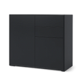 Vladon Sideboard Ben, Moderne Kommode mit Stauraum, Schwarz Matt, Hergestellt in Deutschland