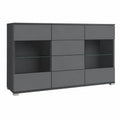 Vladon Sideboard Bari V1, Moderner Schrank mit 2 Türen und 4 Schubladen, Anthrazit/Graphit