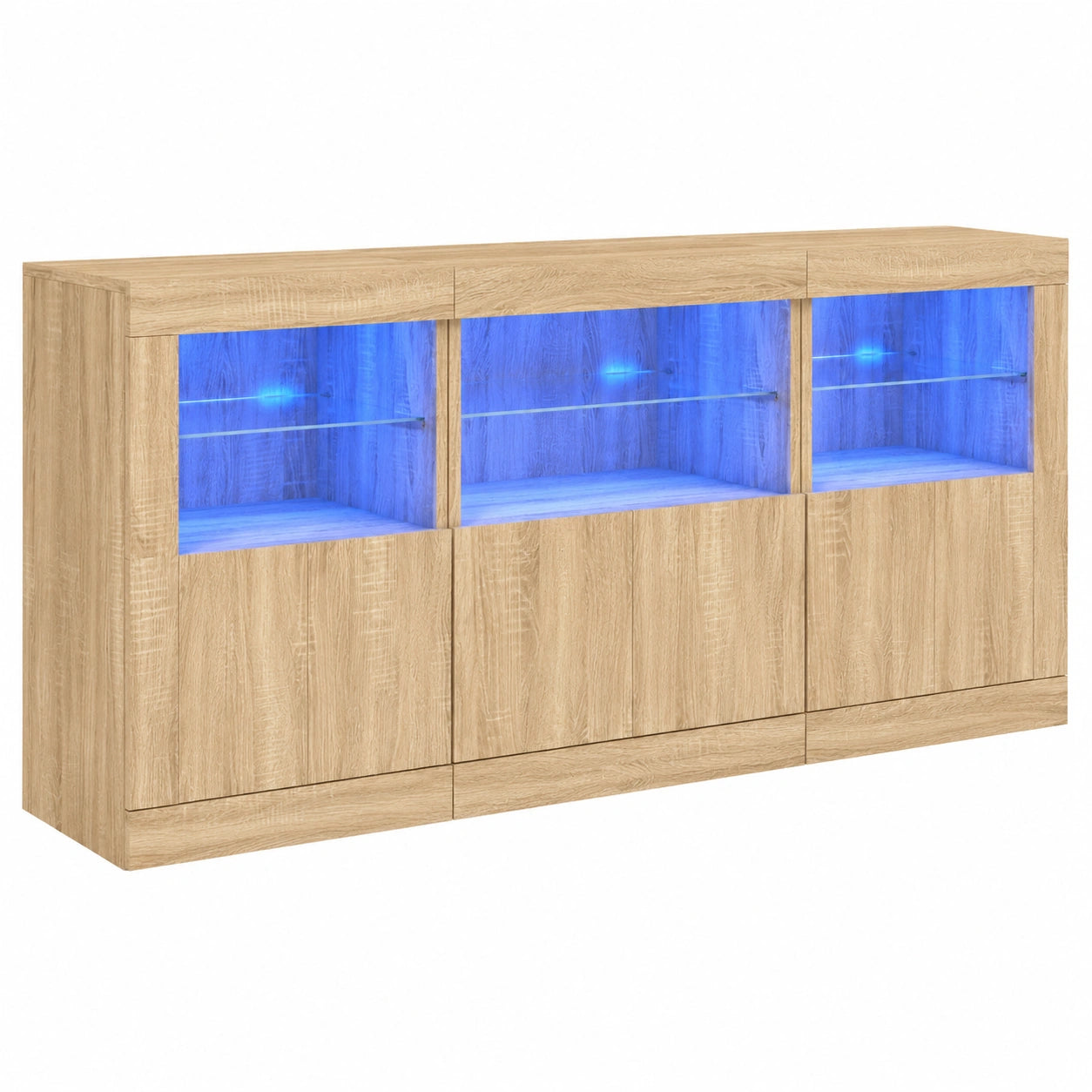 Moderner VidaXL Highboard-Schrank mit LED in Sonoma-Eiche
