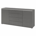 Anthrazitfarbene Sideboard-Kommode Faro V2 mit LED-Beleuchtung, 2 Türen & 4 Schubladen