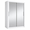 Moderner Schwebetürenschrank mit Spiegel 150x215 cm, Kleiderschrank für Schlafzimmer