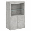 Moderne Sideboard-Kommode mit LED, Betongrau, Viel Stauraum