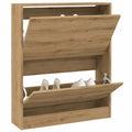 Moderner VidaXL Schuhschrank aus Raucheiche, 80x21x87,5 cm