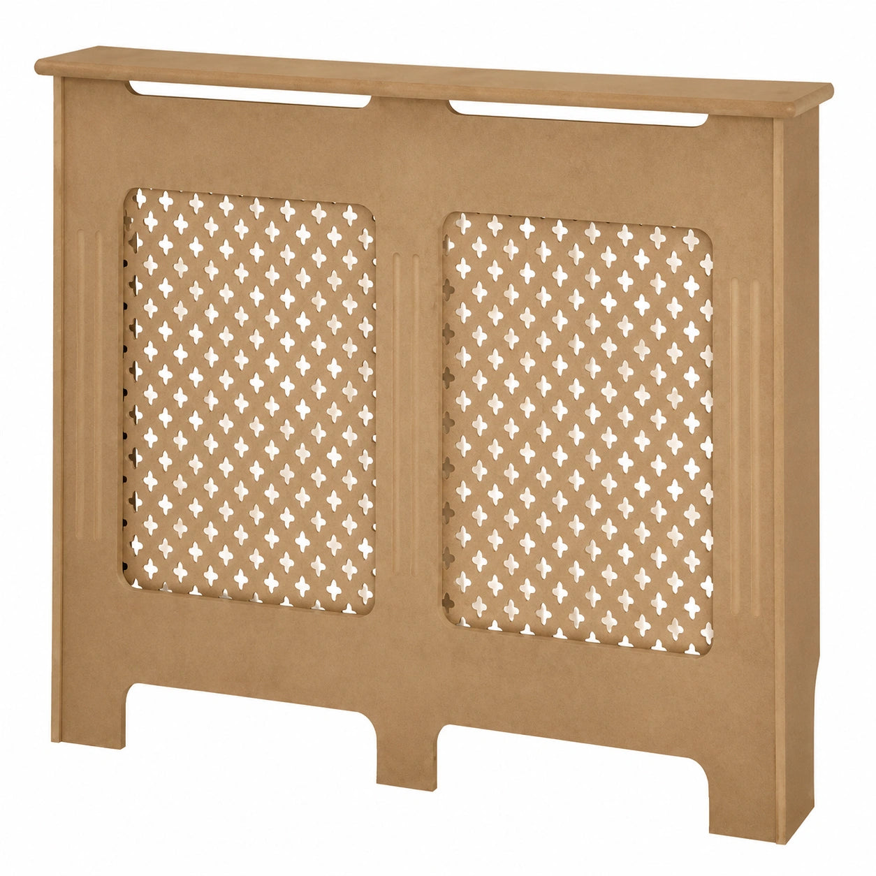 Vida Designs Oxford Heizkörperverkleidung Groß, unlackiert – Klassisches Kreuzmuster für perfekte Wärmeverteilung, H82 x B152 x T19 cm, MDF-Material, ideal für Wohnzimmer und Flur