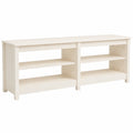Massivholz Schuhbank Weiß, 160 x 36,5 x 50 cm, Flur Organizer