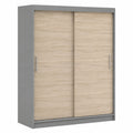 Moderner Schwebetürenschrank in Grau/Sonoma - 150x61x200 cm, ideal für Schlafzimmer und Wohnzimmer