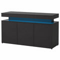 Elegante Sideboard Serkuzo mit Soft-Close und LED in Schwarz Hochglanz