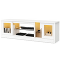 Modernes TV-Lowboard mit RGB LED, 2 Türen und Glasregal - 180 cm