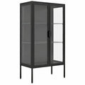 Moderne Glastvitrine mit ESG-Sicherheitsglas, H. 110 x B. 60 x T. 35 cm, platzsparendes Design