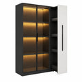 Moderne LED-Glasvitrine mit Türen und Rollen für Wohnzimmer