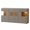 Stella Trading Kommode FUN PLUS 2 mit LED und Hirnholz, Basalt