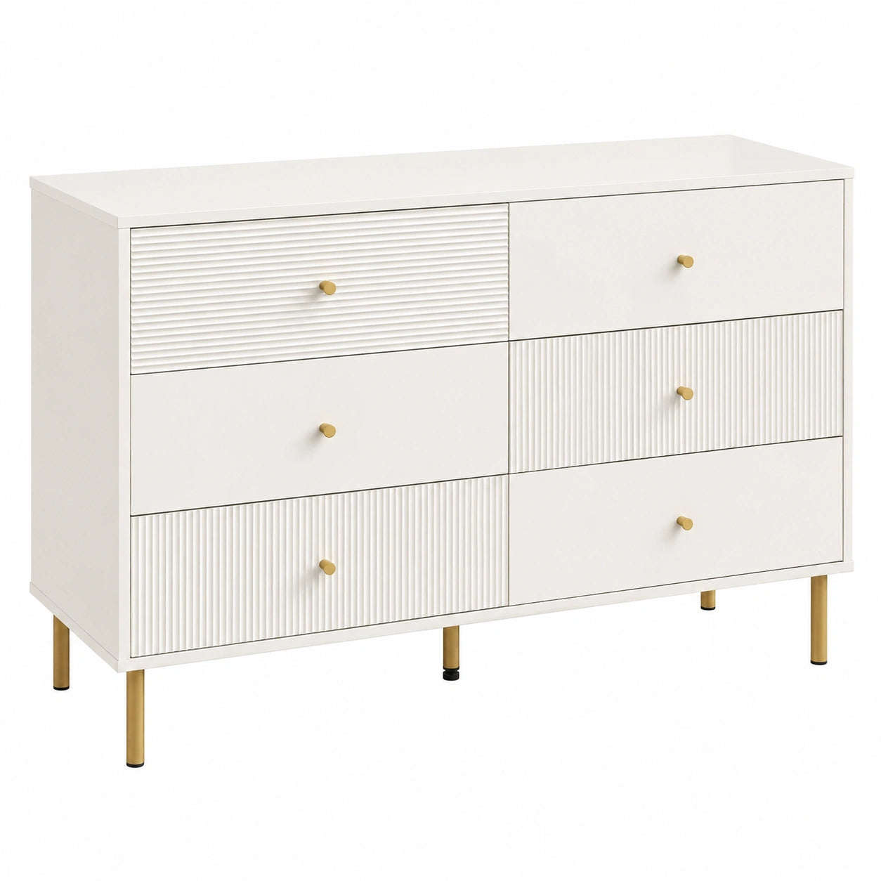 Moderner weißer Sideboard mit 3 Schubladen für Wohnzimmer, Esszimmer und Schlafzimmer