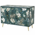 Tropische Blumen Selbstklebende Tapete Grün/Weiß - Vintage Blattmuster für Möbel, 44.5cm x 300cm