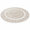 Moderner Kurzflorteppich im orientalischen Design, rund 200 cm, creme-beige